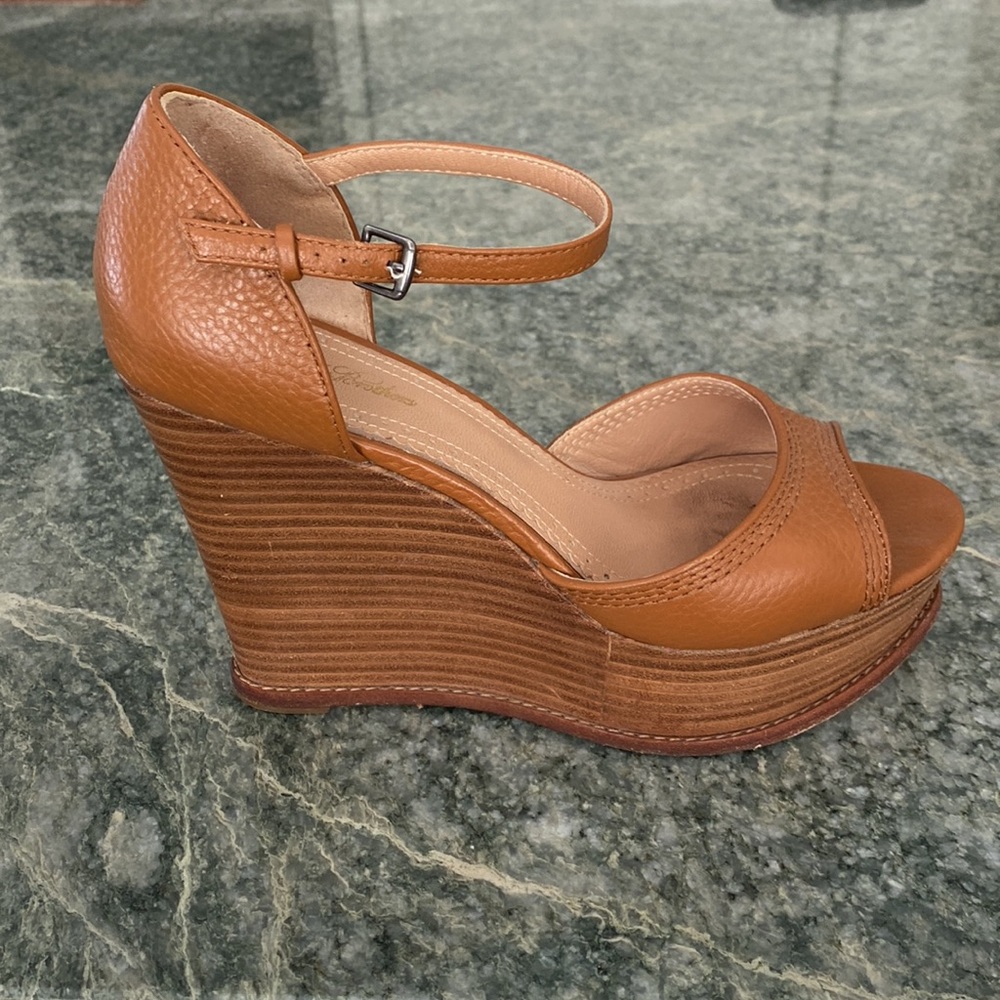 Tan Wedge Sandals — Brooks Brothers